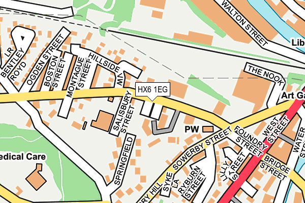 HX6 1EG map - OS OpenMap – Local (Ordnance Survey)