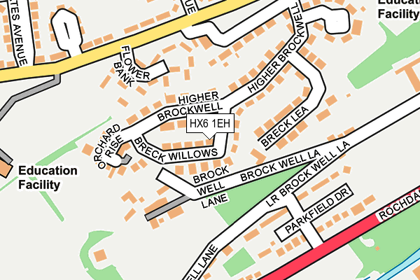 HX6 1EH map - OS OpenMap – Local (Ordnance Survey)