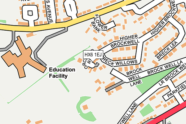 HX6 1EJ map - OS OpenMap – Local (Ordnance Survey)