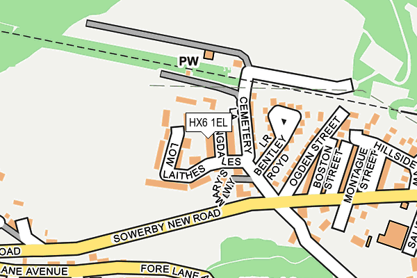 HX6 1EL map - OS OpenMap – Local (Ordnance Survey)