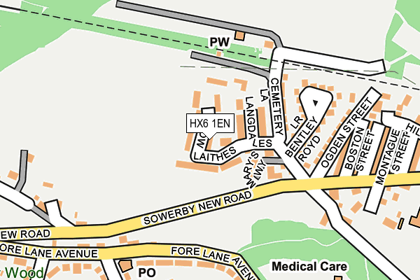 HX6 1EN map - OS OpenMap – Local (Ordnance Survey)