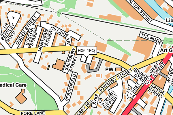 HX6 1EQ map - OS OpenMap – Local (Ordnance Survey)