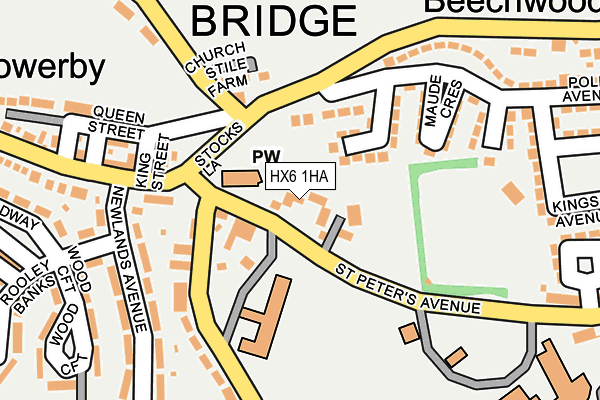 HX6 1HA map - OS OpenMap – Local (Ordnance Survey)