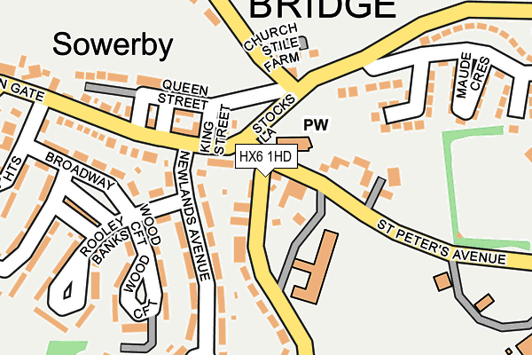 HX6 1HD map - OS OpenMap – Local (Ordnance Survey)