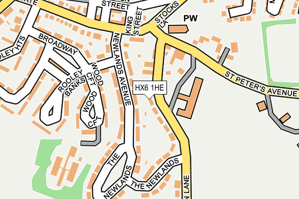 HX6 1HE map - OS OpenMap – Local (Ordnance Survey)