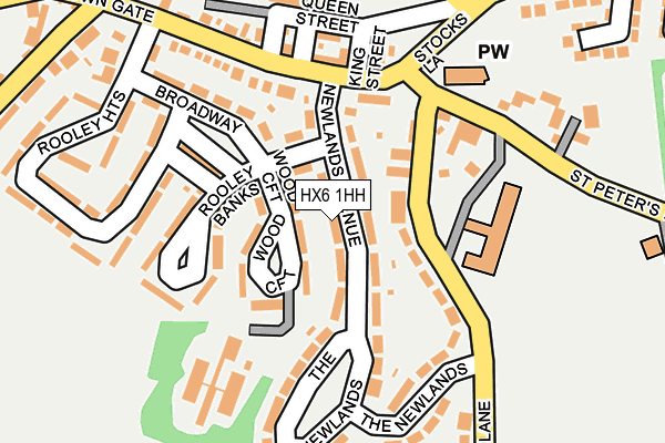 HX6 1HH map - OS OpenMap – Local (Ordnance Survey)