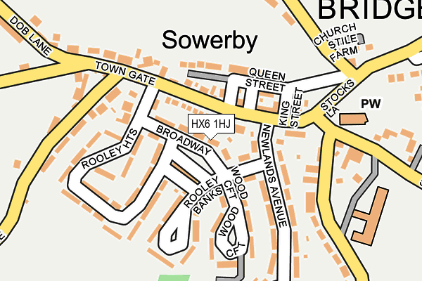 HX6 1HJ map - OS OpenMap – Local (Ordnance Survey)