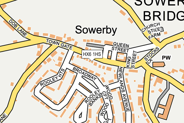 HX6 1HS map - OS OpenMap – Local (Ordnance Survey)