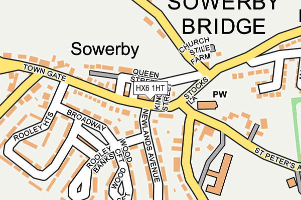 HX6 1HT map - OS OpenMap – Local (Ordnance Survey)