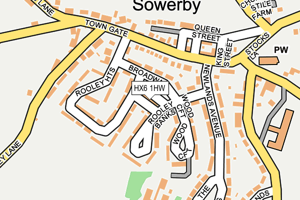 HX6 1HW map - OS OpenMap – Local (Ordnance Survey)