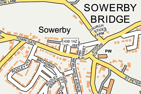 HX6 1HZ map - OS OpenMap – Local (Ordnance Survey)