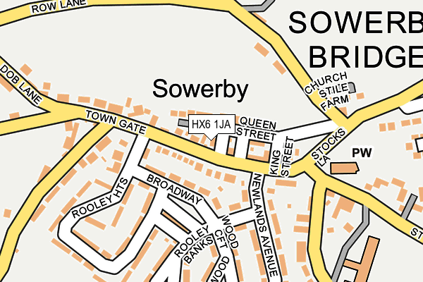 HX6 1JA map - OS OpenMap – Local (Ordnance Survey)