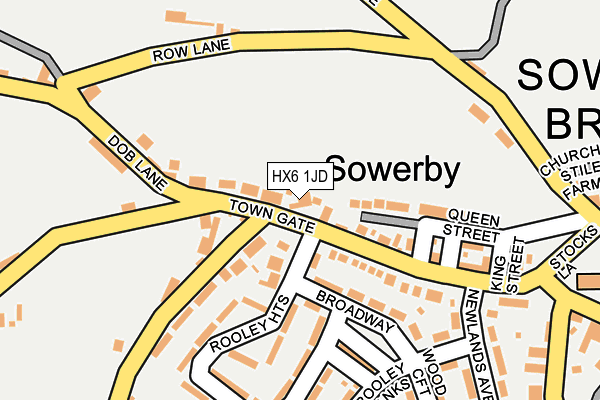 HX6 1JD map - OS OpenMap – Local (Ordnance Survey)