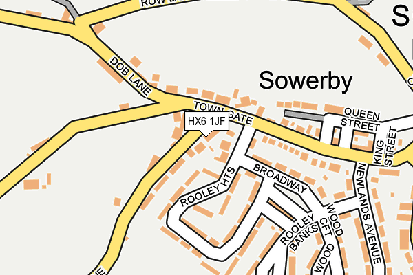 HX6 1JF map - OS OpenMap – Local (Ordnance Survey)