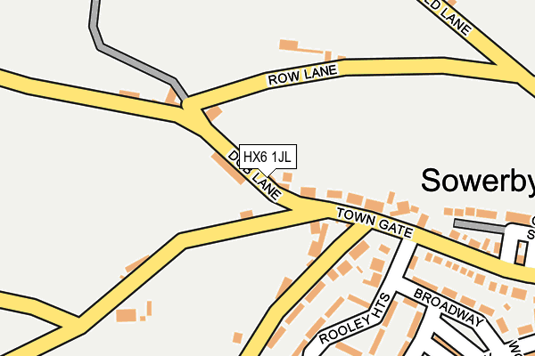 HX6 1JL map - OS OpenMap – Local (Ordnance Survey)