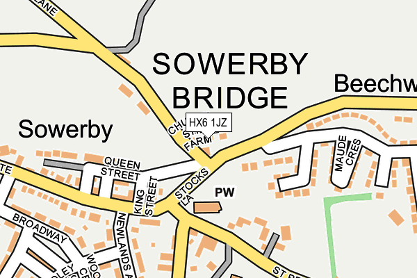 HX6 1JZ map - OS OpenMap – Local (Ordnance Survey)