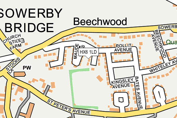 HX6 1LD map - OS OpenMap – Local (Ordnance Survey)