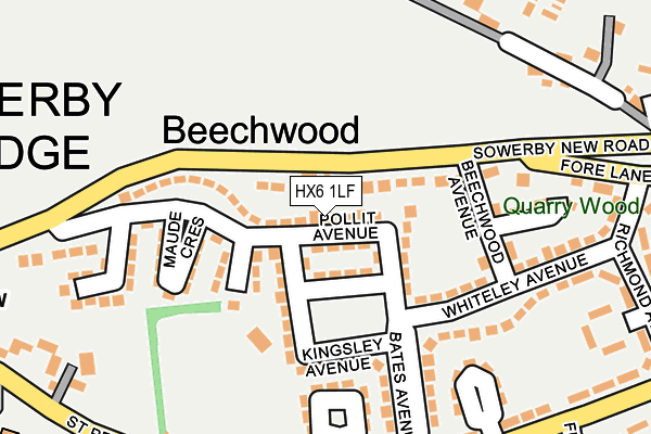 HX6 1LF map - OS OpenMap – Local (Ordnance Survey)