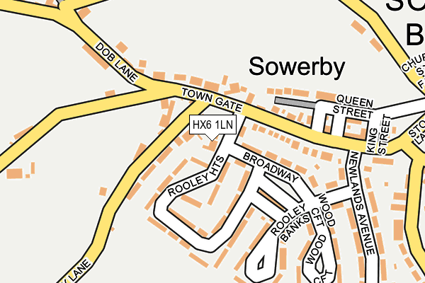 HX6 1LN map - OS OpenMap – Local (Ordnance Survey)