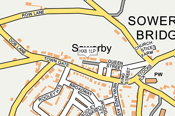 HX6 1LP map - OS OpenMap – Local (Ordnance Survey)