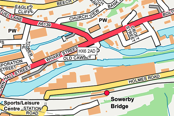 HX6 2AD map - OS OpenMap – Local (Ordnance Survey)