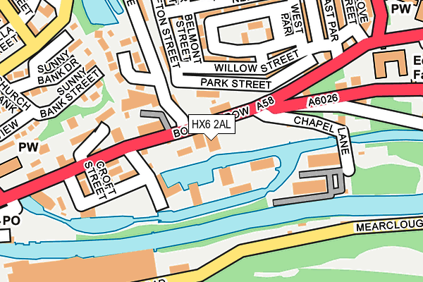 HX6 2AL map - OS OpenMap – Local (Ordnance Survey)