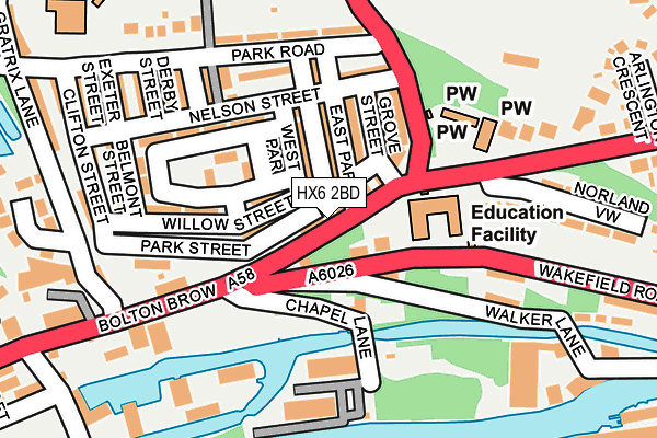 HX6 2BD map - OS OpenMap – Local (Ordnance Survey)