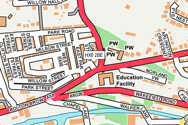 HX6 2BE map - OS OpenMap – Local (Ordnance Survey)