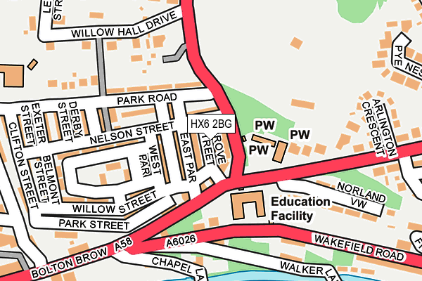 HX6 2BG map - OS OpenMap – Local (Ordnance Survey)