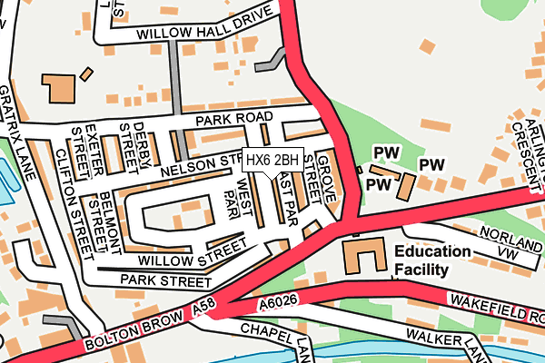 HX6 2BH map - OS OpenMap – Local (Ordnance Survey)