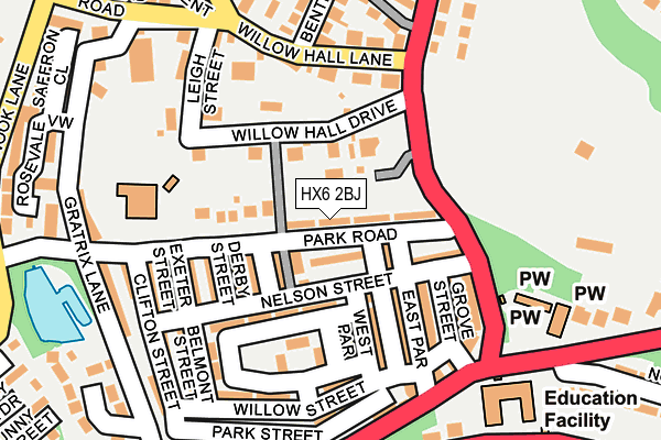 HX6 2BJ map - OS OpenMap – Local (Ordnance Survey)