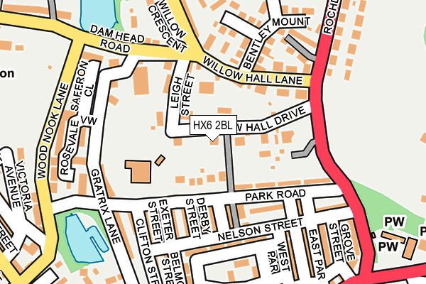 HX6 2BL map - OS OpenMap – Local (Ordnance Survey)