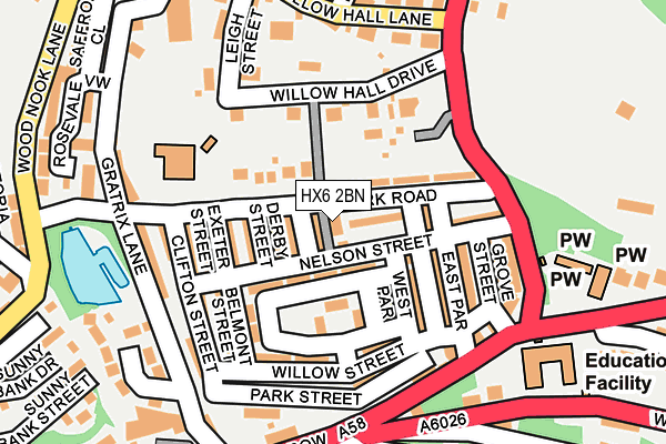 HX6 2BN map - OS OpenMap – Local (Ordnance Survey)