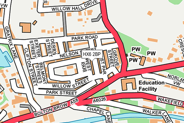 HX6 2BP map - OS OpenMap – Local (Ordnance Survey)