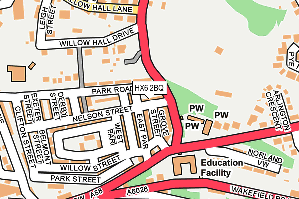 HX6 2BQ map - OS OpenMap – Local (Ordnance Survey)