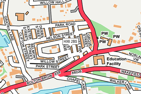 HX6 2BS map - OS OpenMap – Local (Ordnance Survey)