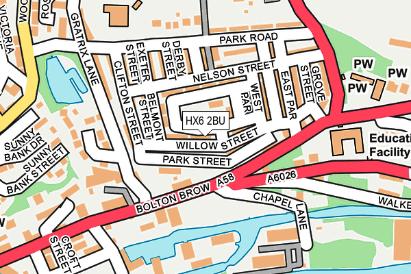 HX6 2BU map - OS OpenMap – Local (Ordnance Survey)
