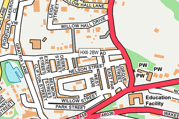 HX6 2BW map - OS OpenMap – Local (Ordnance Survey)