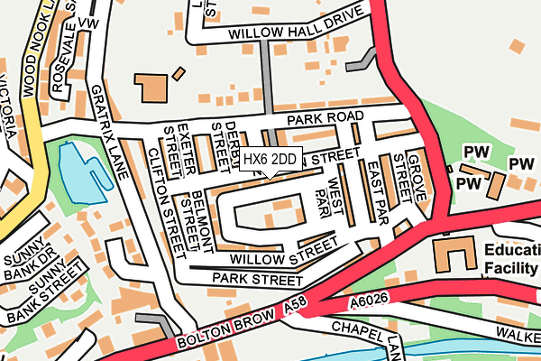 HX6 2DD map - OS OpenMap – Local (Ordnance Survey)