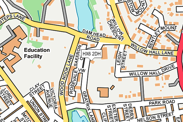 HX6 2DH map - OS OpenMap – Local (Ordnance Survey)