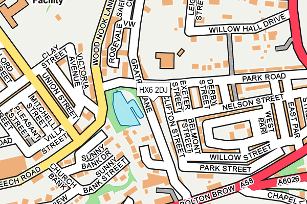 HX6 2DJ map - OS OpenMap – Local (Ordnance Survey)