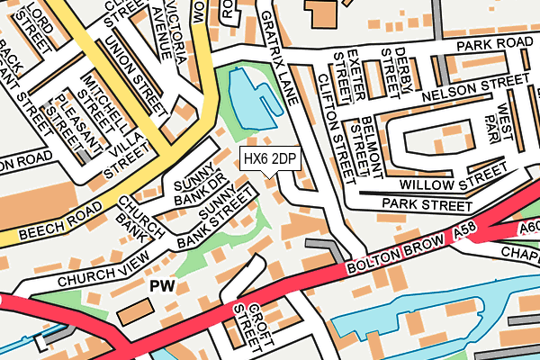 HX6 2DP map - OS OpenMap – Local (Ordnance Survey)