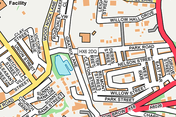 HX6 2DQ map - OS OpenMap – Local (Ordnance Survey)