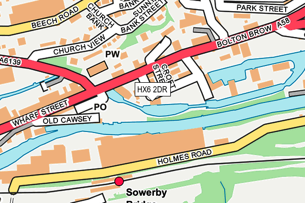 HX6 2DR map - OS OpenMap – Local (Ordnance Survey)