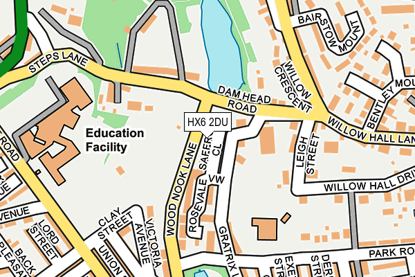 HX6 2DU map - OS OpenMap – Local (Ordnance Survey)