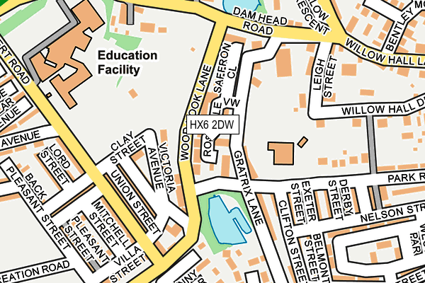 HX6 2DW map - OS OpenMap – Local (Ordnance Survey)
