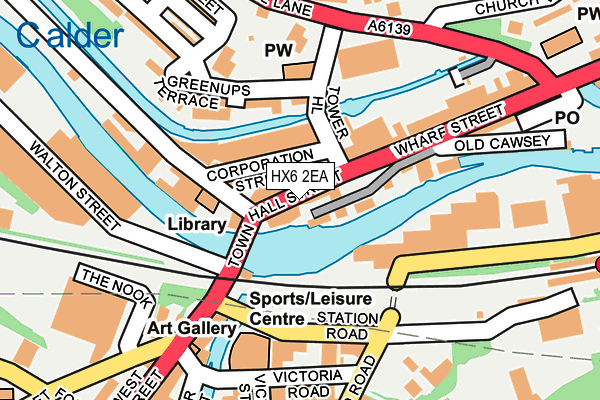 HX6 2EA map - OS OpenMap – Local (Ordnance Survey)