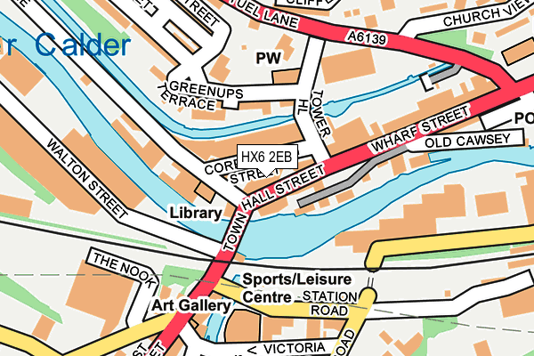 HX6 2EB map - OS OpenMap – Local (Ordnance Survey)