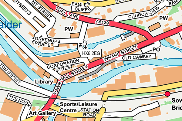 HX6 2EG map - OS OpenMap – Local (Ordnance Survey)