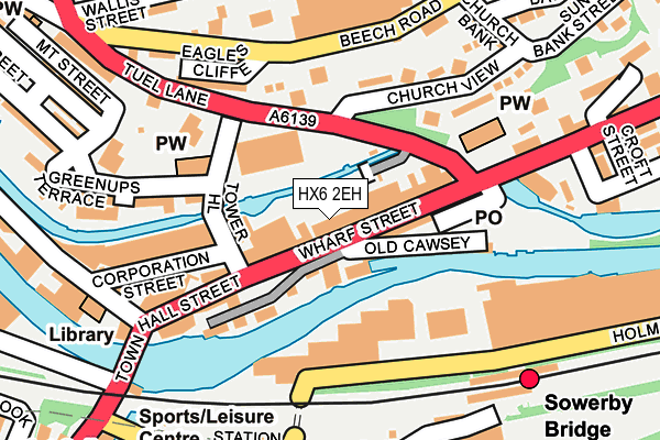 HX6 2EH map - OS OpenMap – Local (Ordnance Survey)
